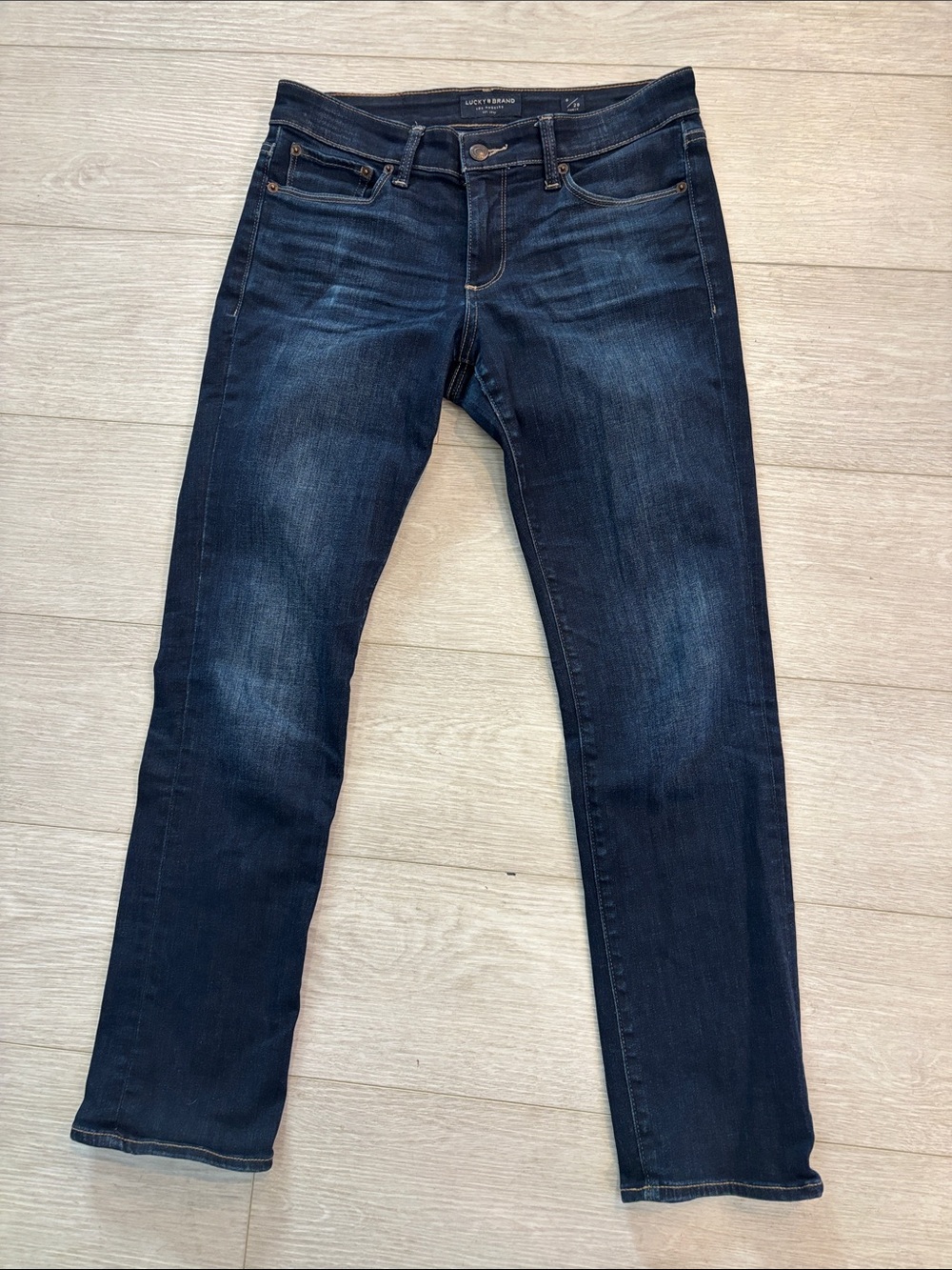 Lucky Brand Mid Rise Straight Jeans Dark Wash Blue sz 6 / 28 A